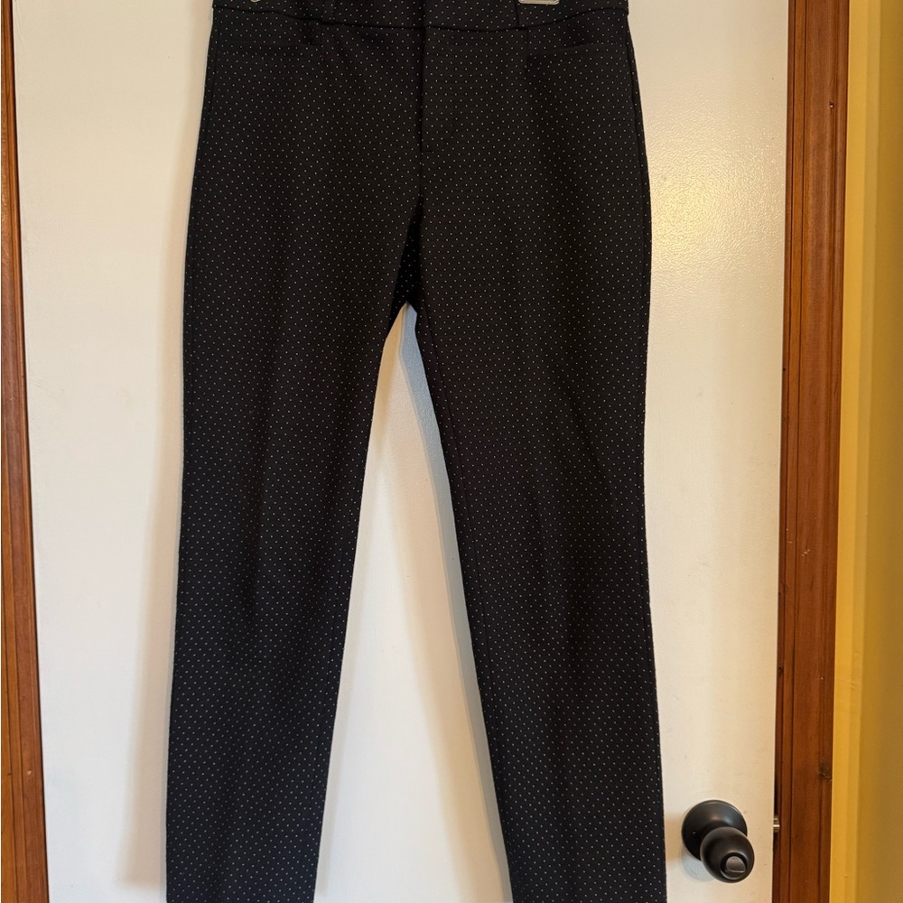 Banana Republic Sloan Pants Black Polka Dot Slim Ankle Womens 6 ✨
